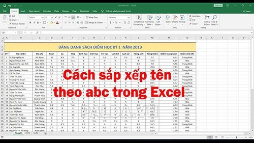 Hướng dẫn cách sắp xếp tên theo ABC trong Excel 2010